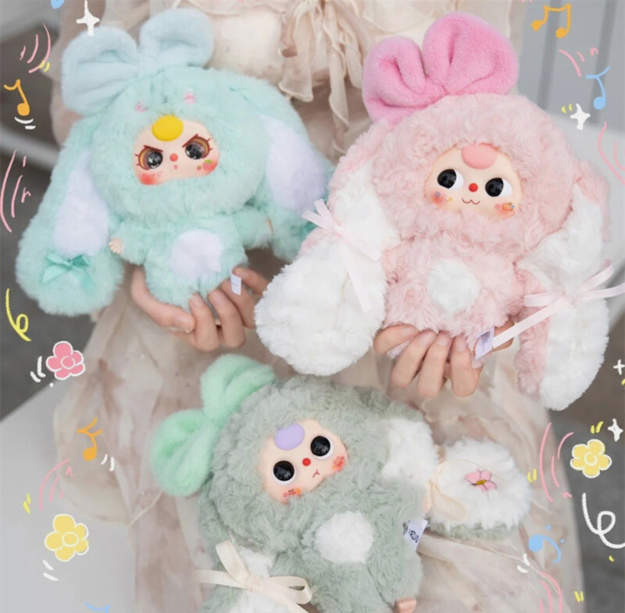 Baby Three Little Rabbit Returns Plush Pendant Blind Box